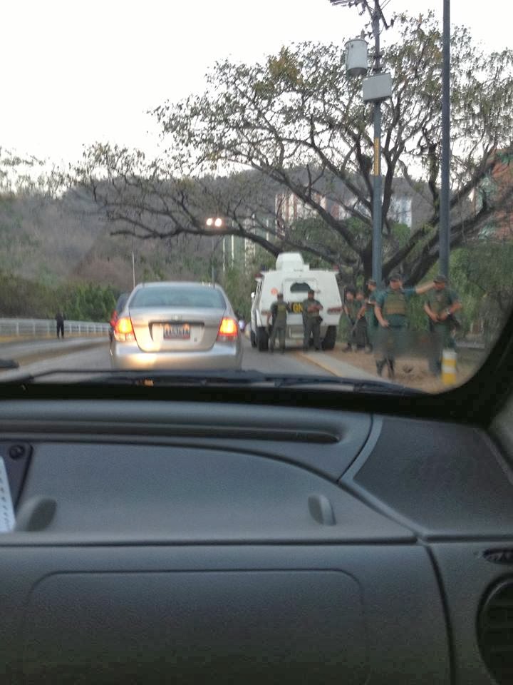 Military Tanks On A Venezuelan Roadway
